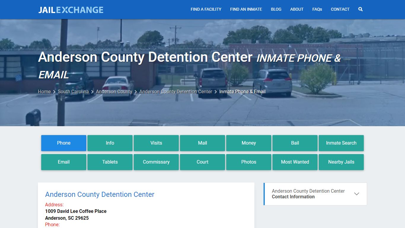 Inmate Phone - Anderson County Detention Center, SC - Jail Exchange